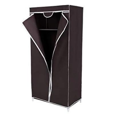 Armário Camping Portátil Preto Guarda-roupa Multifuncional Com Arara E Cabideiro