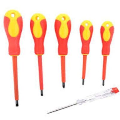 Jogo De Chaves Fenda E Philips Isoladas Kit Profissional Imantado Para Eletricista 1000v Com 6 Peças