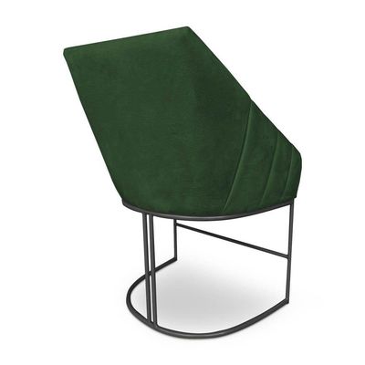 Kit 8 Poltronas Luxo Alana Suede Base Ferro Preto - Pallazio Cor Verde