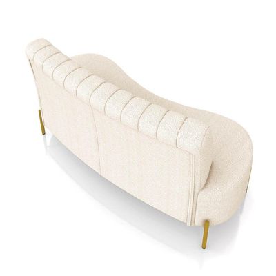 Sofá Orgânico 2 Lugares 135cm Pé Ferro Dourado Maraú Bouclê K01 - D'rossi Bege