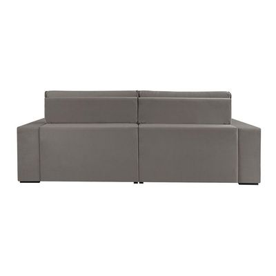 Sofá Retrátil E Reclinável Bee 2,30 M Veludo Cor Cinza 2103 Usb Com Kit Usb
