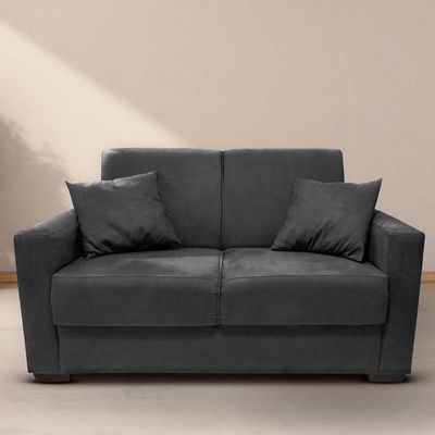 Sofá Estofado 2 Lugares Sala Estar Recepção Mariana Suede Preto