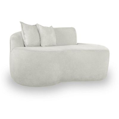 Sofá Feijão De Canto Curvado Elegante 2 Lugares Bouclé branco