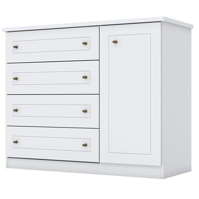Quarto Bebê Americano 4 Portas Berço Americano Flip Branco   Savana Reller Colchão Ortobom Henn