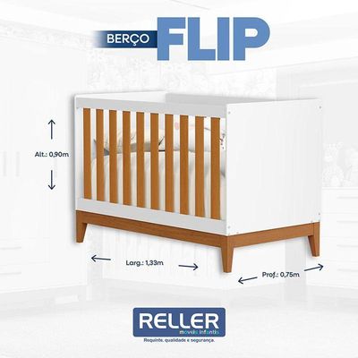 Quarto Bebê Americano 4 Portas Berço Americano Flip Branco   Savana Reller Colchão Ortobom Henn