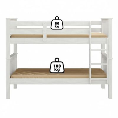 Beliche Madeira Maciça Com Cama Auxiliar 730x715b Branco Lavado Marjori