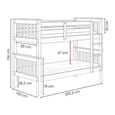 Beliche Madeira Maciça Com Cama Auxiliar 730x715b Branco Lavado Marjori