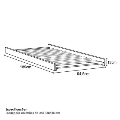 Beliche Madeira Maciça Com Cama Auxiliar 730x715b Branco Lavado Marjori