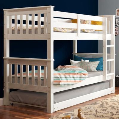Beliche Madeira Maciça Com Cama Auxiliar 730x715b Branco Lavado Marjori