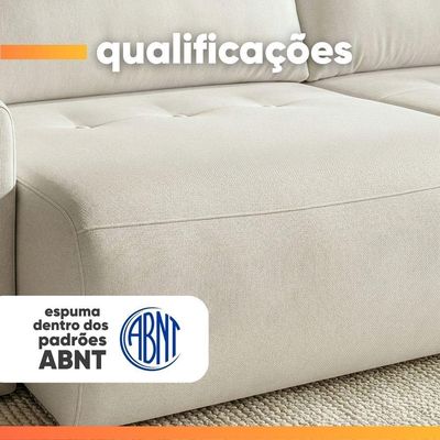 Sofá Cama 3 Lugares 2,60m Orgânico Belissimo Bege / Marrom