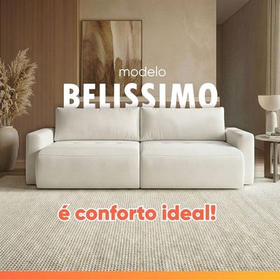 Sofá Cama 3 Lugares 2,60m Orgânico Belissimo Bege / Marrom