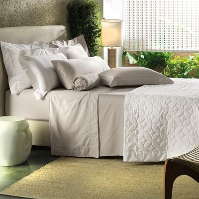 Jogo De Cama Casal Altenburg Bordados Em Cetim 300 Fios Cerclê Branco