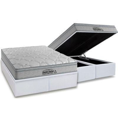 Cama Box Baú King + Colchão Espuma Probel Premium Hiper Firme