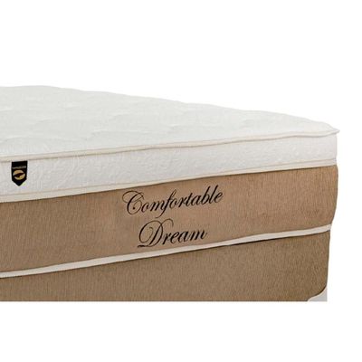 Cama Box Baú King: Colchão Molas Luckspuma Ensacadas Comfortable Dream + Base Suede Clean+Base CRC