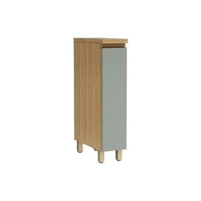 Gabinete Cozinha Modulado Balcão Rainha Porta Tempero 1Porta 20cm Nature/Verde-Nesher