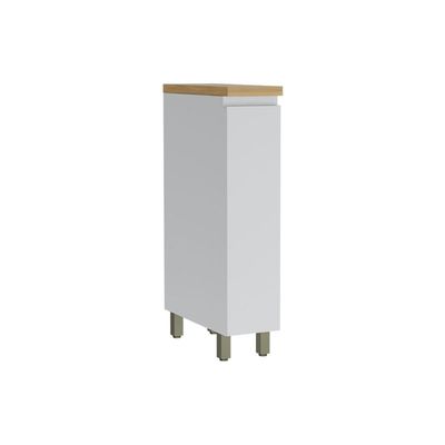 Gabinete Cozinha Modulado Balcão Rainha Porta Tempero 1Porta 20cm Branca/Nature-Nesher