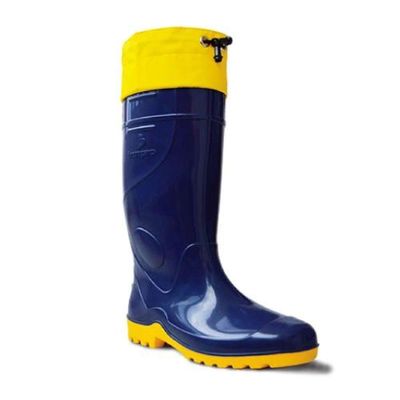 Bota Impermeável Pvc Azul Polaina Extra Longa N°40 - Solado Antiderrapante - Innpro
