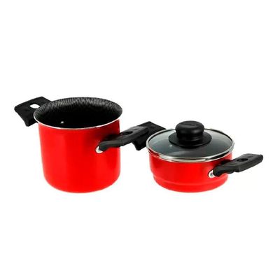 Mini Cuscuzeira Multiflon em Alumínio com Alça TPA Versátil - Vermelho