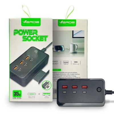 Adaptador USB-A + Type C - 3 Portas - Preto - VERDE