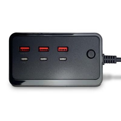 Adaptador USB-A + Type C - 3 Portas - Preto - VERDE