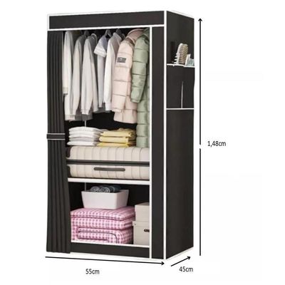 Guarda-roupa Portátil Dobrável Com Prateleiras E Cabideiro Organize Com Praticidade Vermelho