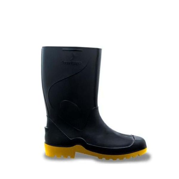 Bota Pvc Impermeável Cano Médio 28cm Preta/amarela Nº39 - Innpro