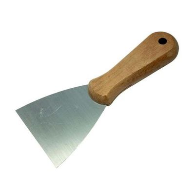 Espátula Rígida 8cm Cabo Madeira - Aço Especial - Dtools