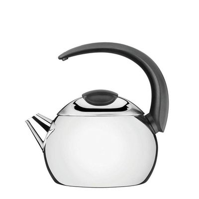 Chaleira Em Aço Inox Cabo Preto 18 Cm 2,2 L