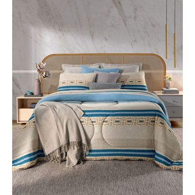 Edredom Queen Estampado Vivaldi Azul UN / Azul