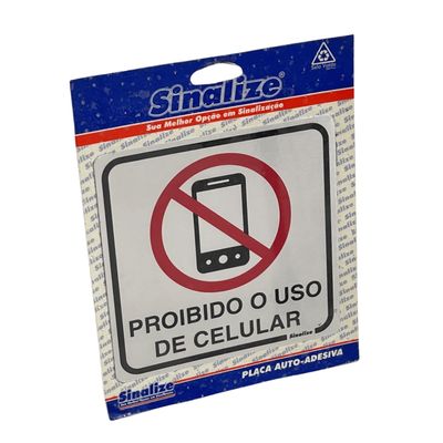 Placa de Sinalização Sinalize Proibido Uso Celular 15X15CM