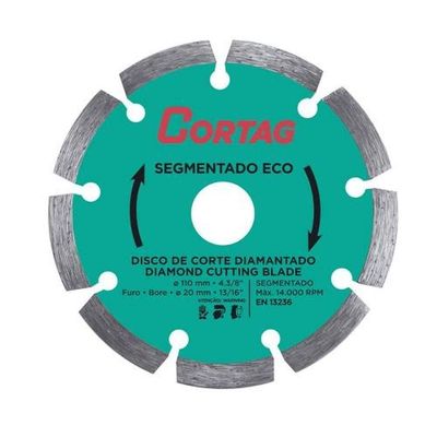 Disco Diamantado Segmentado 4.3-8'' Para Concreto E Alvenaria - Cortag