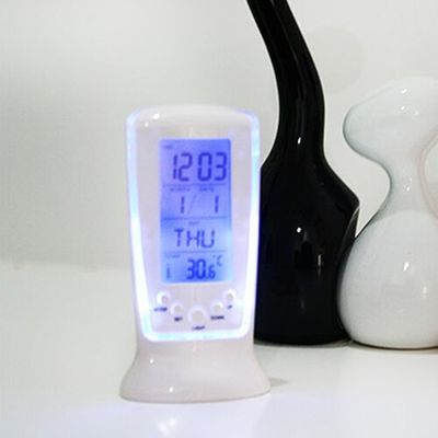 Relógio Digital de Mesa Square Clock DS-510 – Despertador, Calendário e Termômetro com Luz LED
