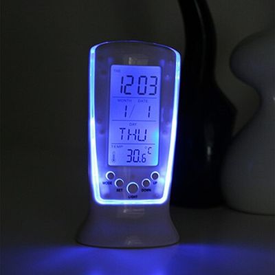 Relógio Digital de Mesa Square Clock DS-510 – Despertador, Calendário e Termômetro com Luz LED
