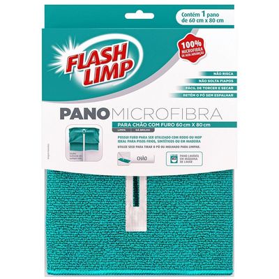 Pano para Chão FlashLimp com Furo Microfibra 80x60cm (AxL) - Verde