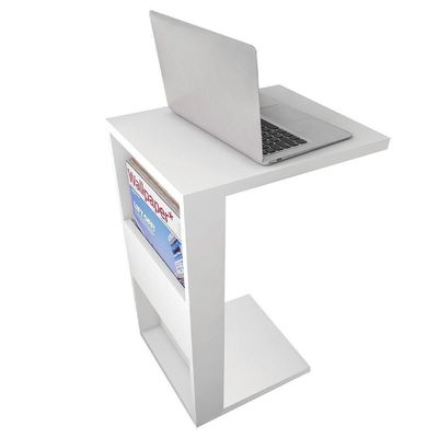 Mesa Apoio Lateral Book Sofá Ou Cama Caemmun Branco