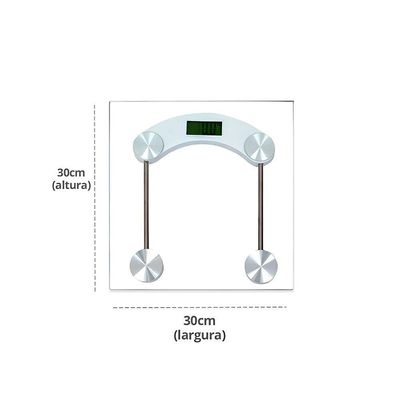 Balança Digital Para Banheiro Em Vidro Temperado Com Display Lcd – Alta Precisão Até 180kg