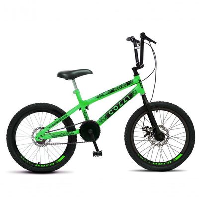 Bicicleta Colli Skill Boy Aro 20 Aero Guidão Cross Bmx Tam 14 Freios A Disco Verde