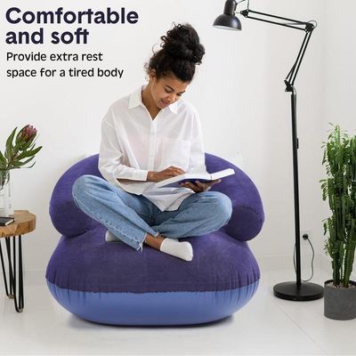 Poltrona Inflável Ultra Lounge Cama Colchão Com Kit Reparo Para Uso Em Jardim, Sala E Piscina