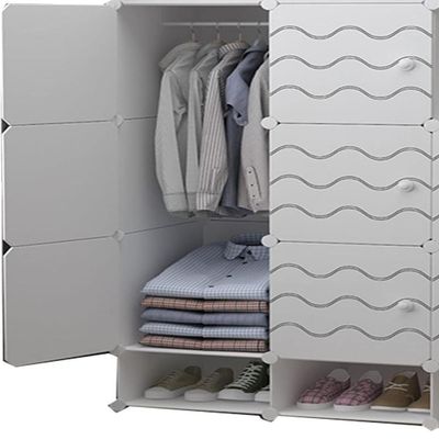 Armário Modular Com Arara, Cabideiro E Sapateira, Estante Organizadora Decorativa E Compacta