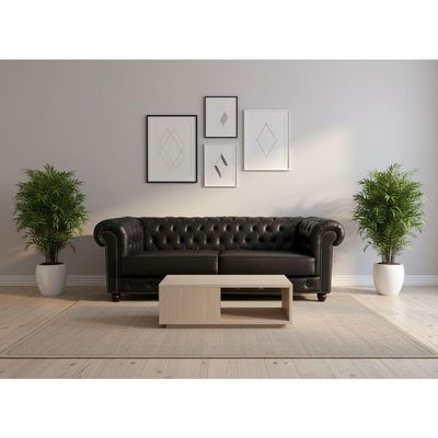 Sofá 3 Lugares Chesterfield Classico Preto - Combo Stock