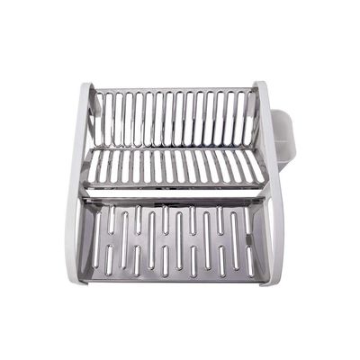Escorredor 16 Pratos Aço Inox Tipo Cama Branco Domum