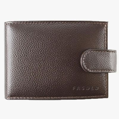 Carteira de Couro Masculina Fasolo H061 com Fecho Marrom