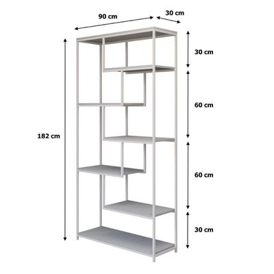 Estante Brooklyn Alta 07 Prateleiras 182x90x30cm