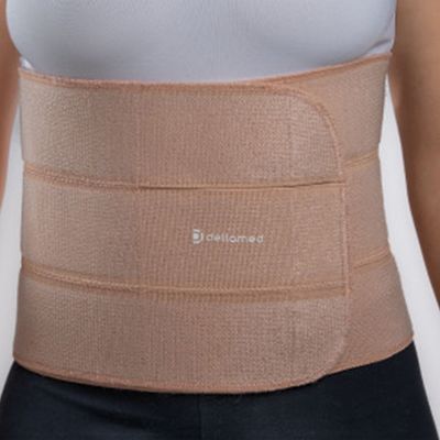 Faixa Abdominal 3 Painéis Ortho Care Dellamed M / Bege