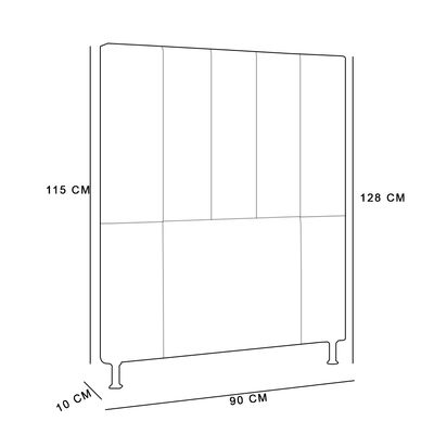 Cabeceira Solteiro Cama Box 90cm para Quarto Malibu Suede Grafite M11 - D'Rossi
