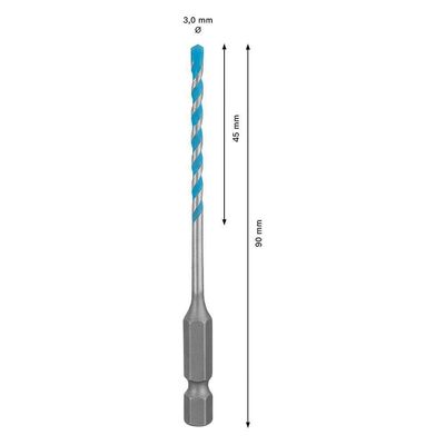 Broca Multiconstruction Hex9 3x45x90mm 2608900569000 Bosch Broca Multiconstruction Hex9 3x45x9