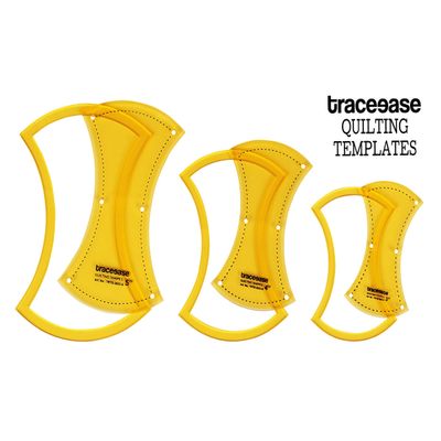 Conjunto de 3 Moldes/Estênceis Para Quilting 7,6/10,2/12,7 cm DIY Costura de Colchas e Patchwork - Traceease Amarelo