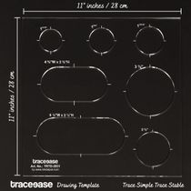 Traceease 1 Peça Moldes Inserção Quadrada Formas Círculo e Oval 28 cm x 28 cm Costura DIY, Colcha/Aplicação e Patchwork 0,3 cm - IBA Crafts