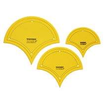 Conjunto de 3 Estênceis de Molde Concha 7,6/10,2/12,7 cm para Costura DIY, Colcha e Patchwork - 2M - Traceease