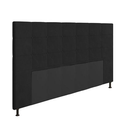 Cabeceira Cama Box King 195cm Suede Preto